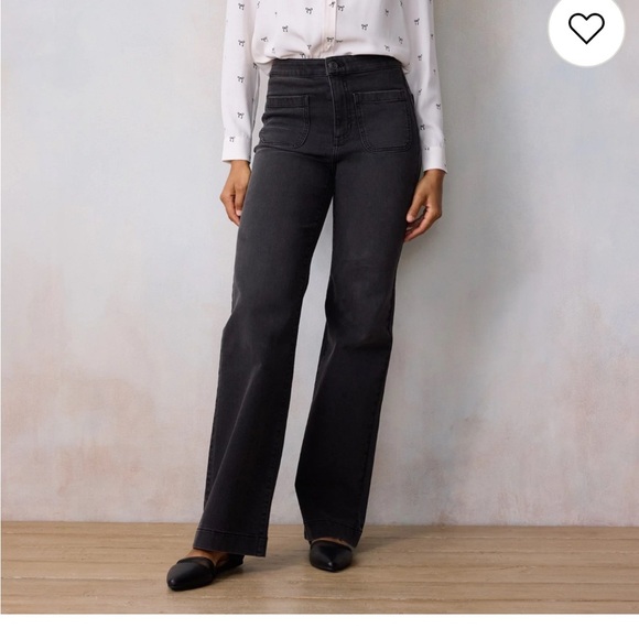 LC Lauren Conrad Dark Gray Flare Jeans - Picture 1 of 6